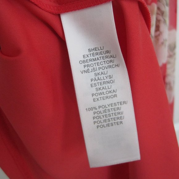 Adrianna Papell Maxi Floral Chiffon Dress in Soft Red and Pink Size 6 - Picture 10 of 10